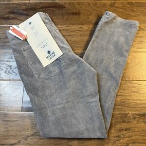 Marine Layer Corduroy Pants Men's 32x32 Grey Slim Straight Stretch Soft New $138